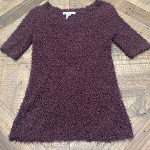 BCBGeneration Burgundy Textured Knit Top